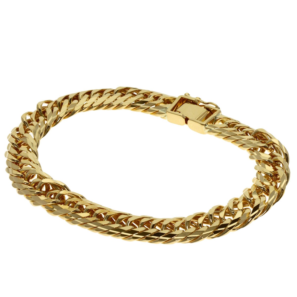 Curb Chain Kihei 16-sided Triple Bracelet K18 Yellow Gold 30g