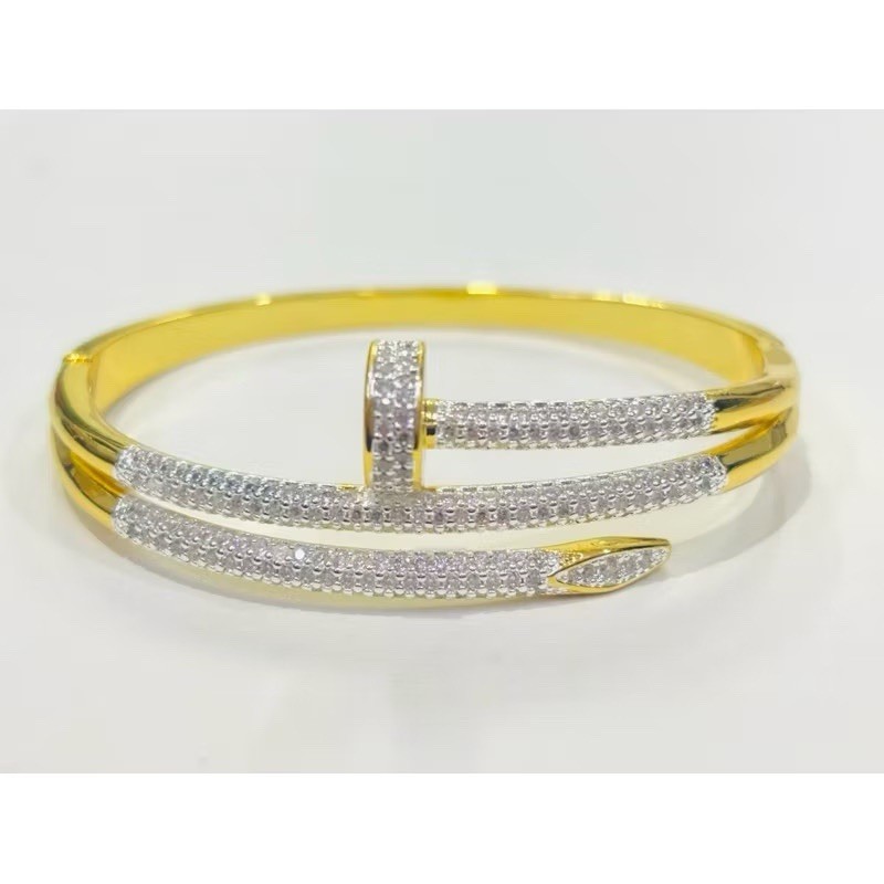 Bracelets Bangle 18K 23K 24K Thai Baht Yellow Gold Plated Gift Diameter 5.5 Cm.
