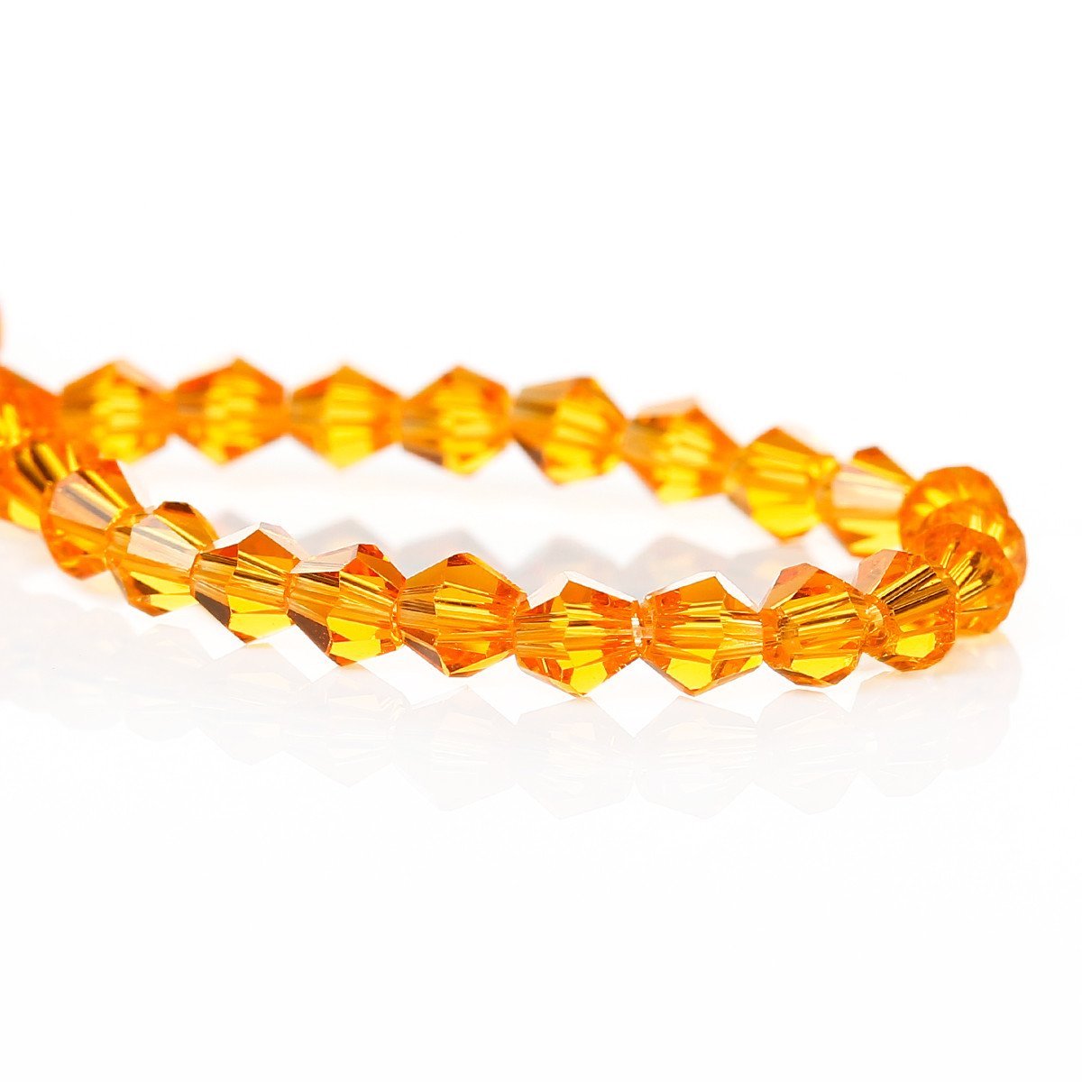 Sexy Sparkles 1 Strand Bicone Crystal Glass Loose Beads Faceted Orange Yellow 4m