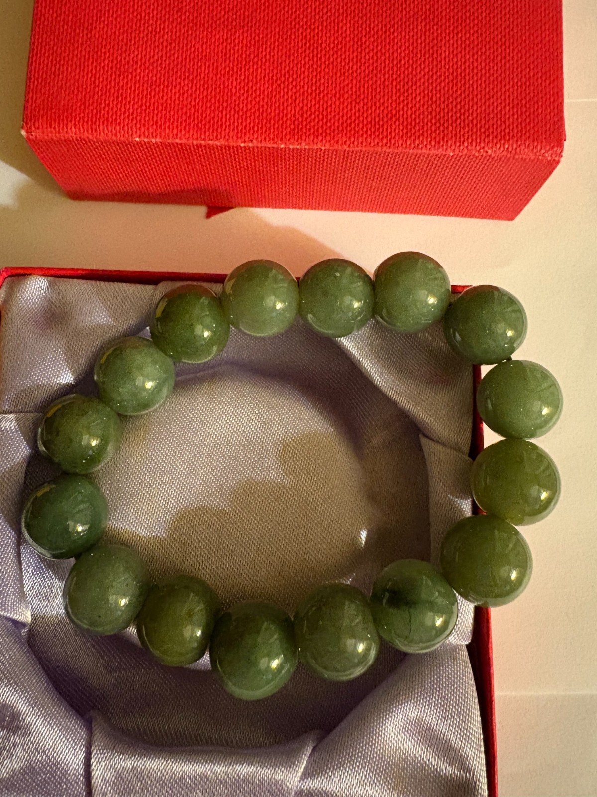 Chinese Green Jade Stone Bracelet 3.5″ in Diameter