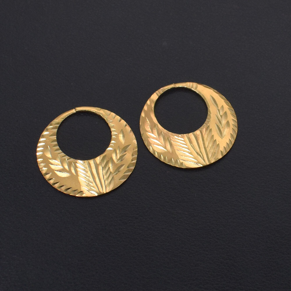 CLASSIC PUNJABI NATTIYAN 22 K GOLD PLATED EARRING FOR MEN BOYS 1 Pcs g895