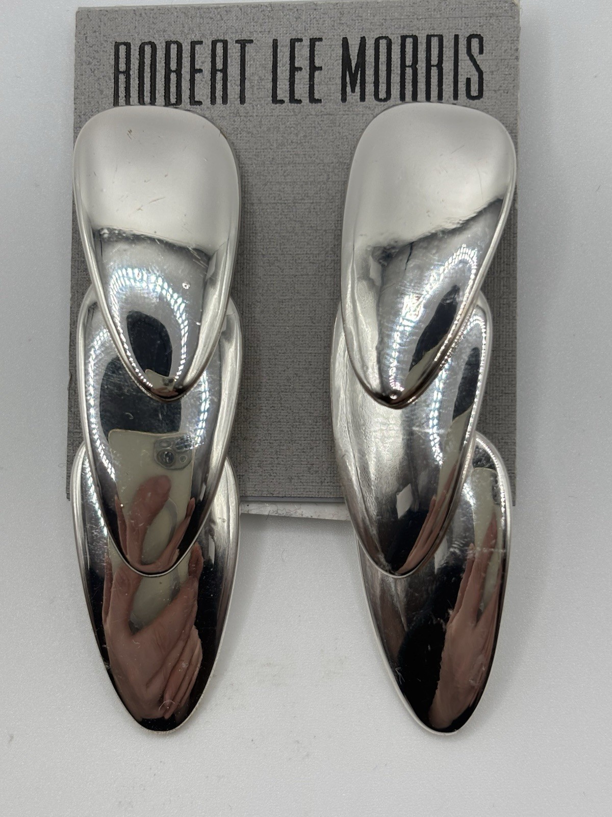 Robert Lee Morris Teardrop Dangle Earrings Signed 3 in