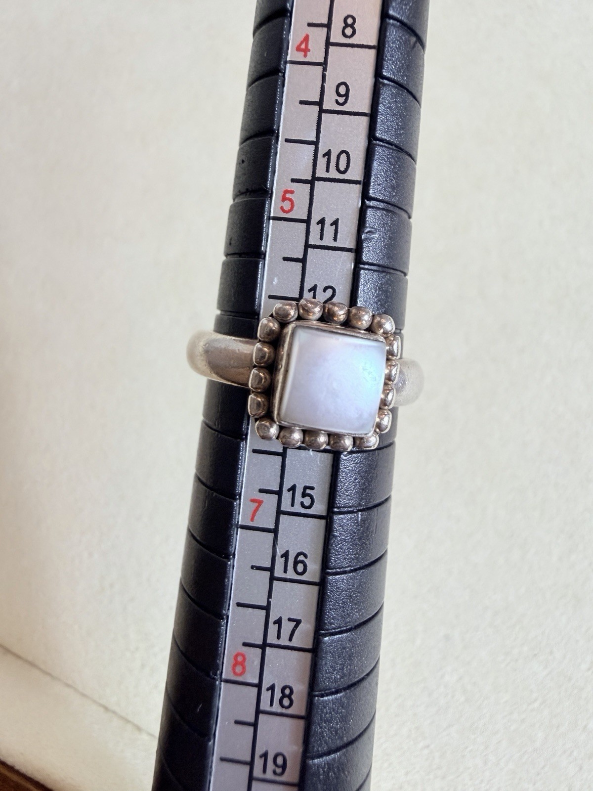 Silpada 925 Sterling Silver Button Frame Mother of Pearl Ring Size 6