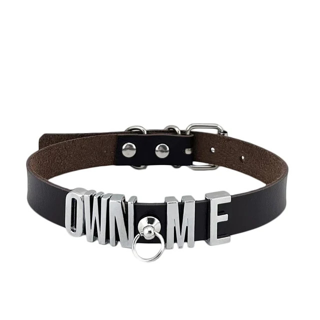 Collar BDSM Gift Pu Leather Custom Choker Necklace Punk DIY Chocker Party Y7