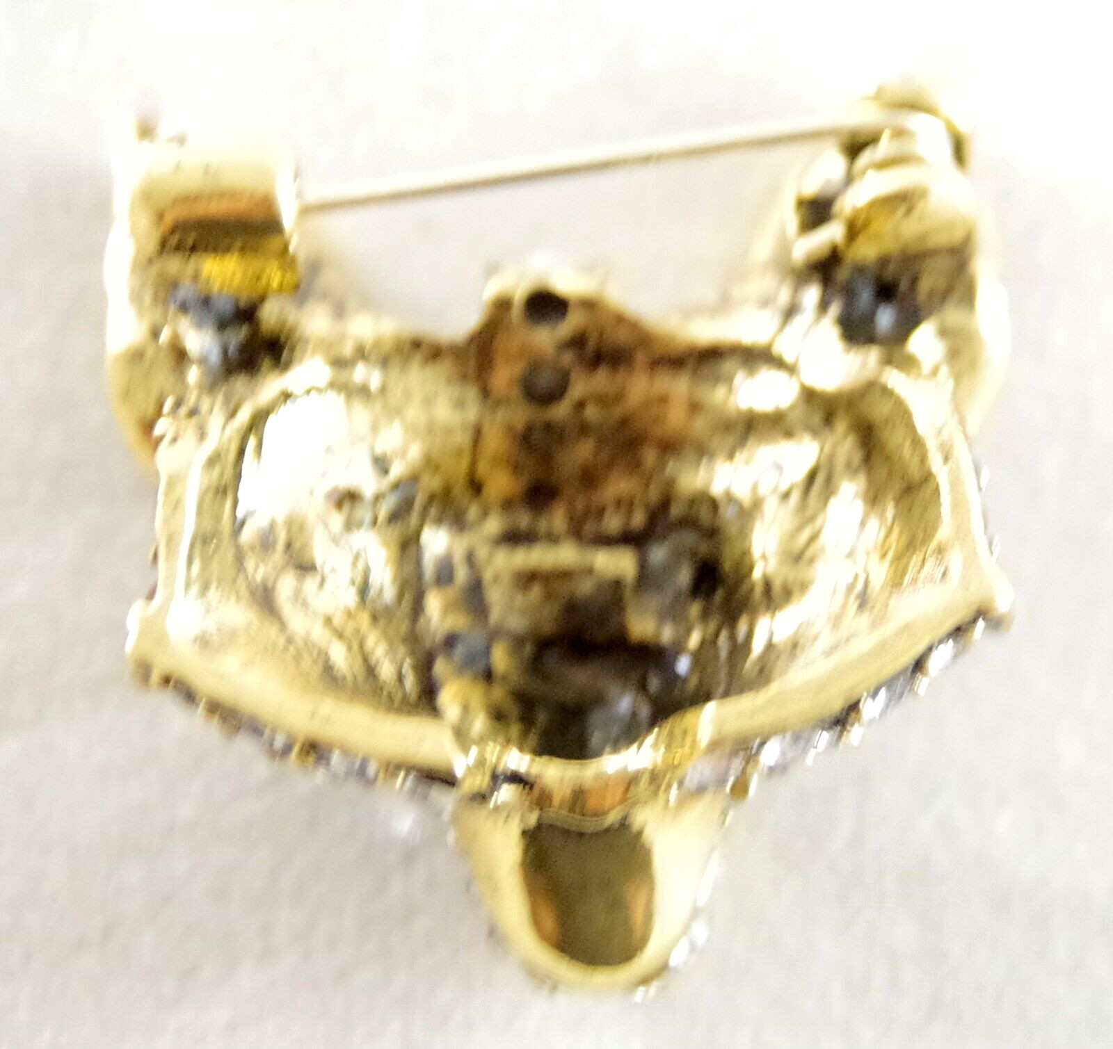 MINI 1 1/8″ NWOT DESIGNER STYLE DIMENSIONAL CRYSTAL RHINESTONE FOX HEAD BROOCH