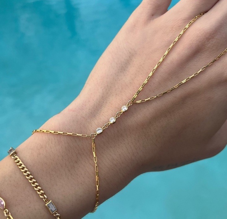 Cz 14k Gold Filled Handchain