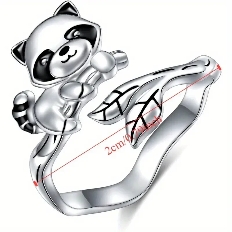 Raccoon Animal Design Silver Toned Hand Jewelry For Women Girls Adjustable New