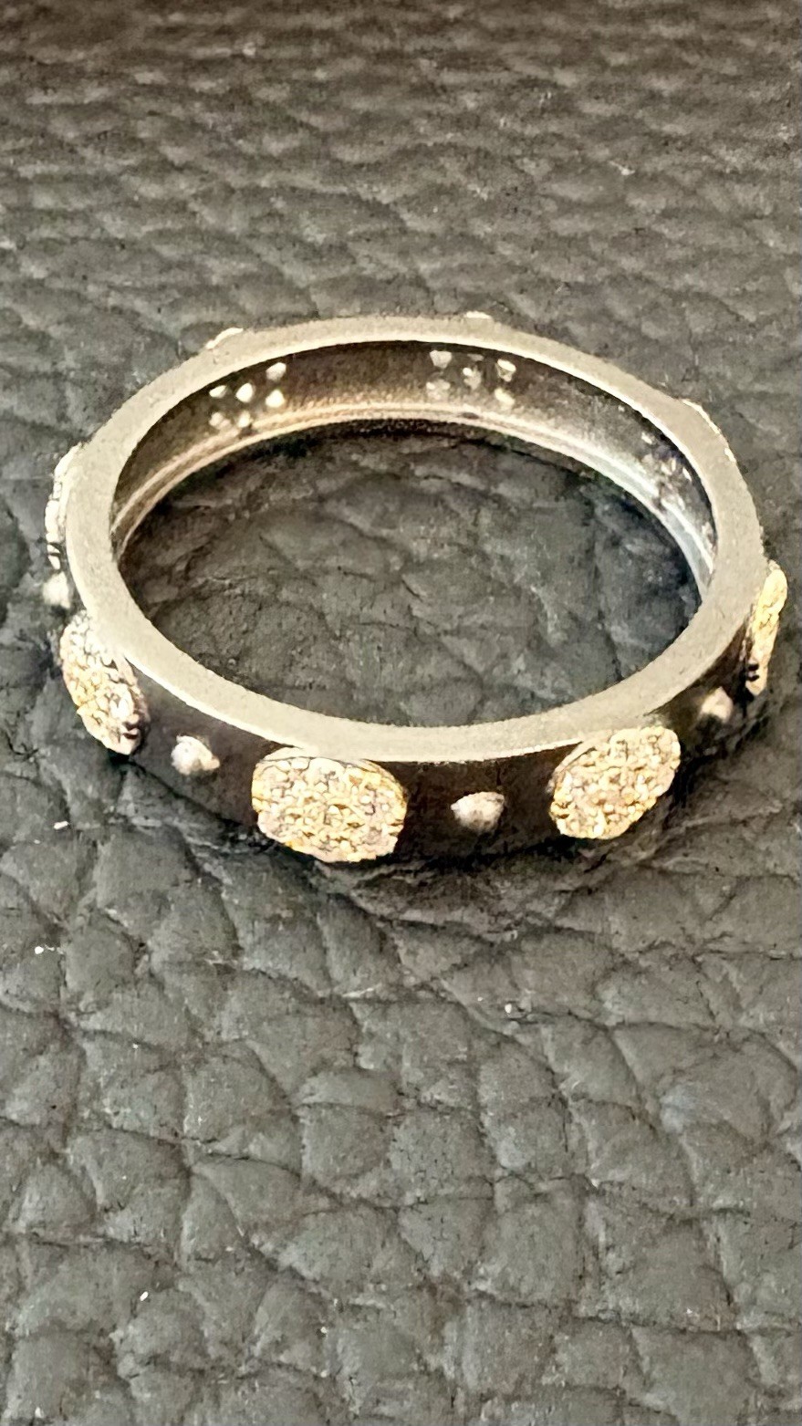 Freida Rothman 14k Gold & Rhodium over SS 925 Medallion Ring Size 7