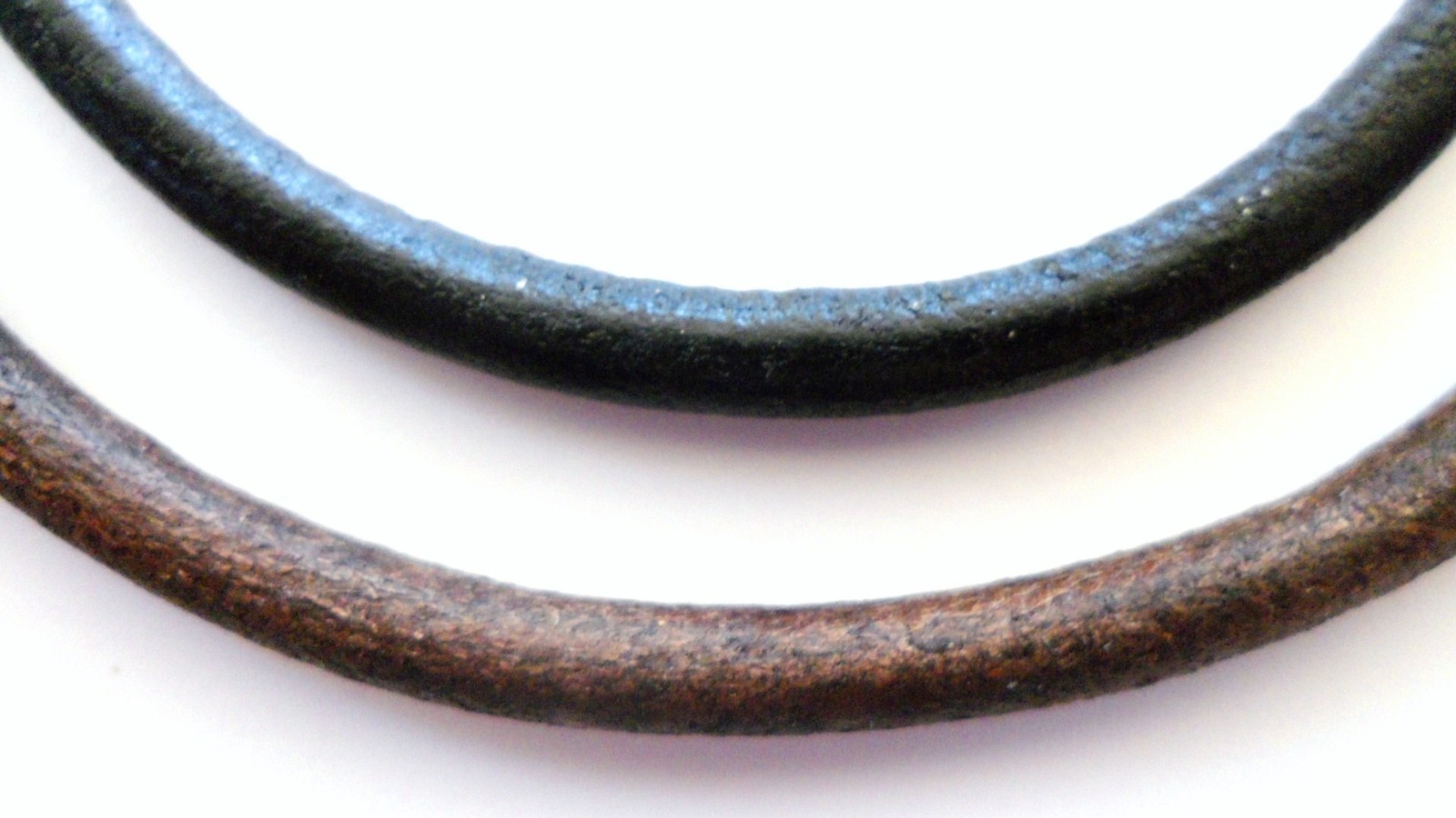 6mm smooth leather gold tone necklace black or brown u pick length
