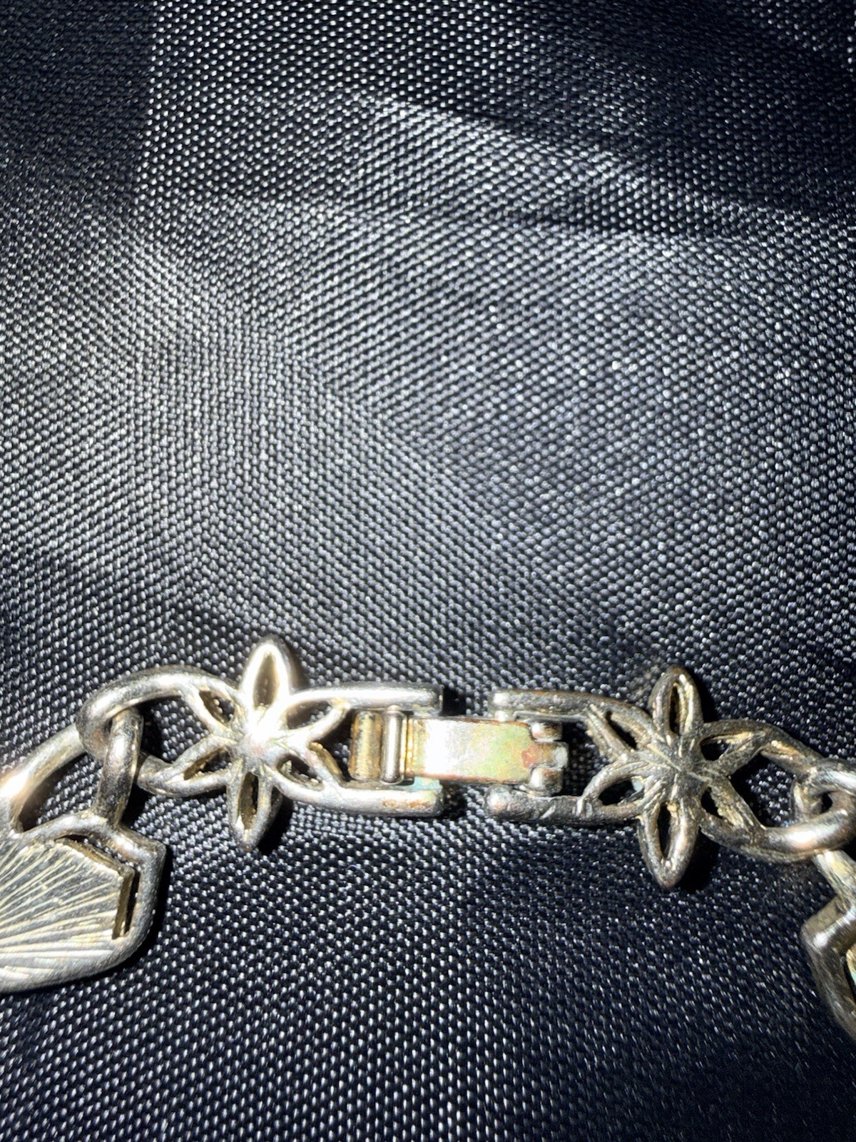 Butterfly Bracelet Multicolor Silver Tone 7” Fold Over Clasp