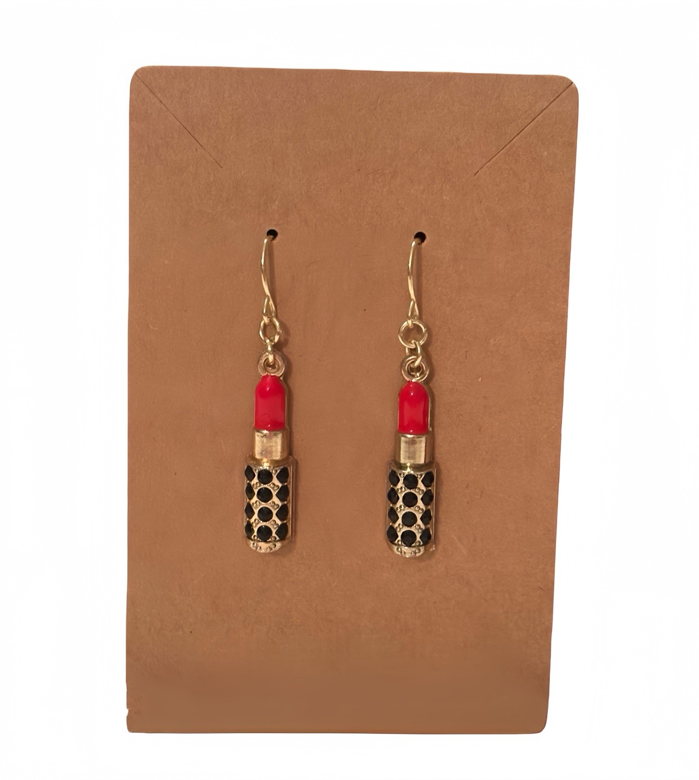 Dangling Red Lipstick Earrings