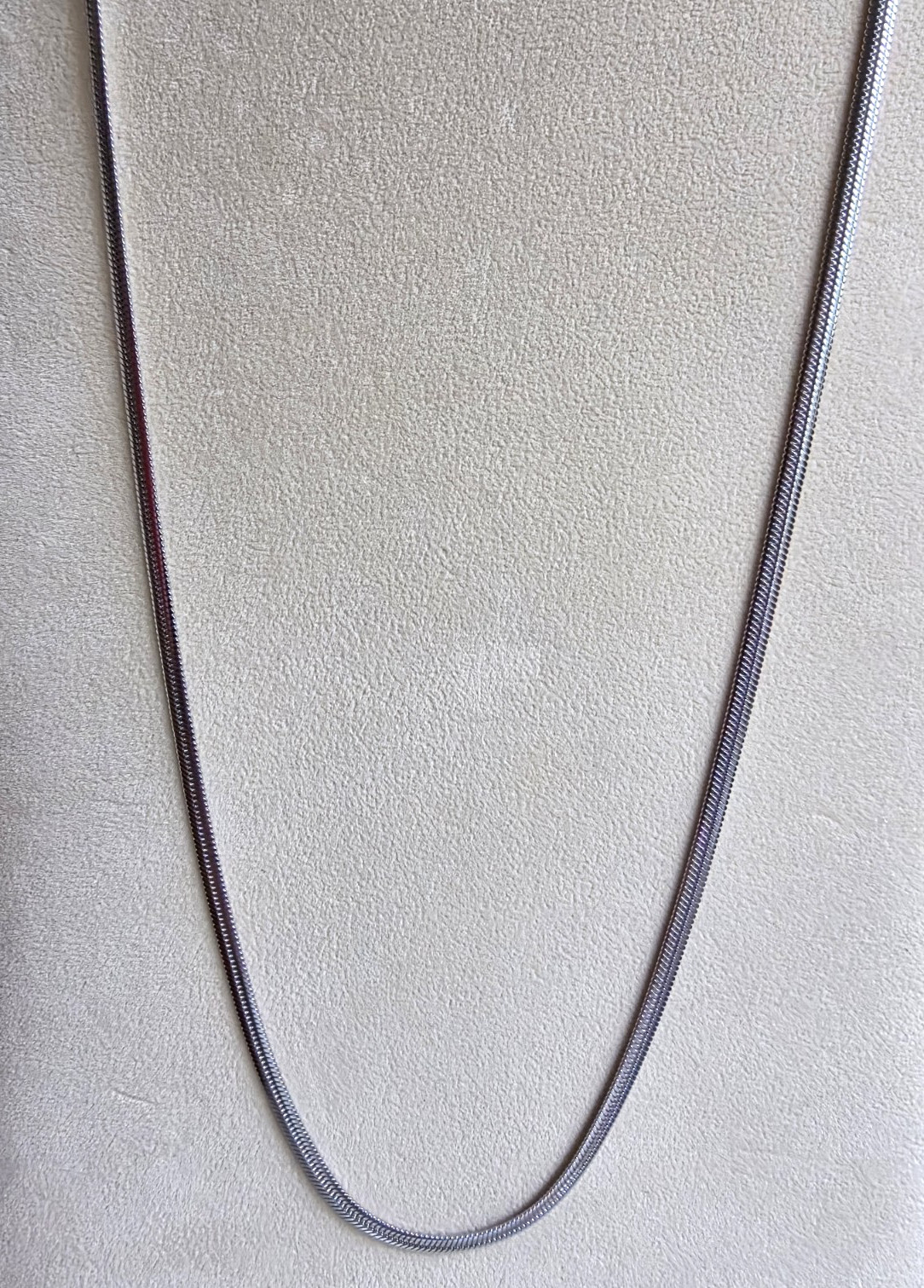 Flat Snake Chain Made in 316L Stainless Steel, 24-26 Inches, 3.3mm Wide