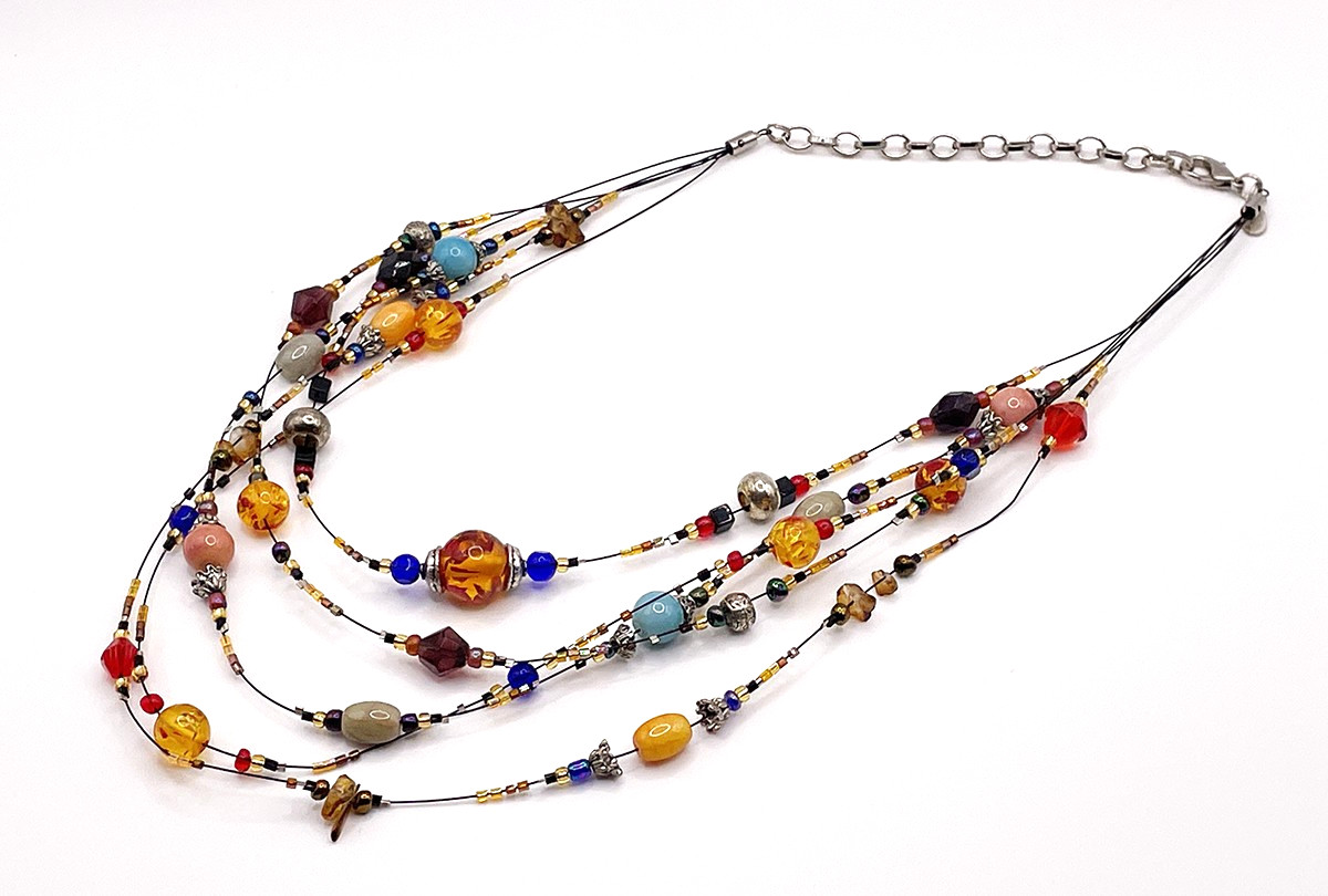 Chico’s Multi Strand Colorful Boho Adjustable Beaded Necklace