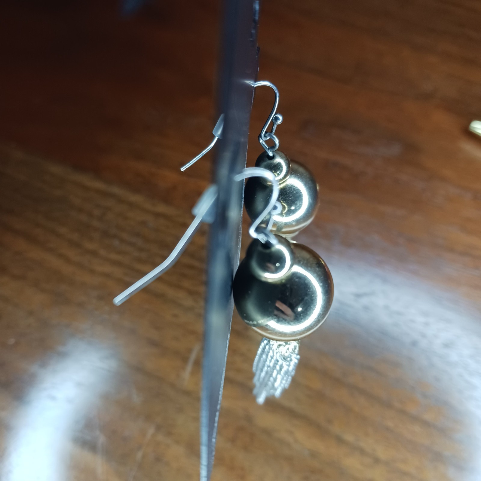 Sterling Silver Earrings Dangle Tassel Bead & Hook Sensitive Ears Nickle Free