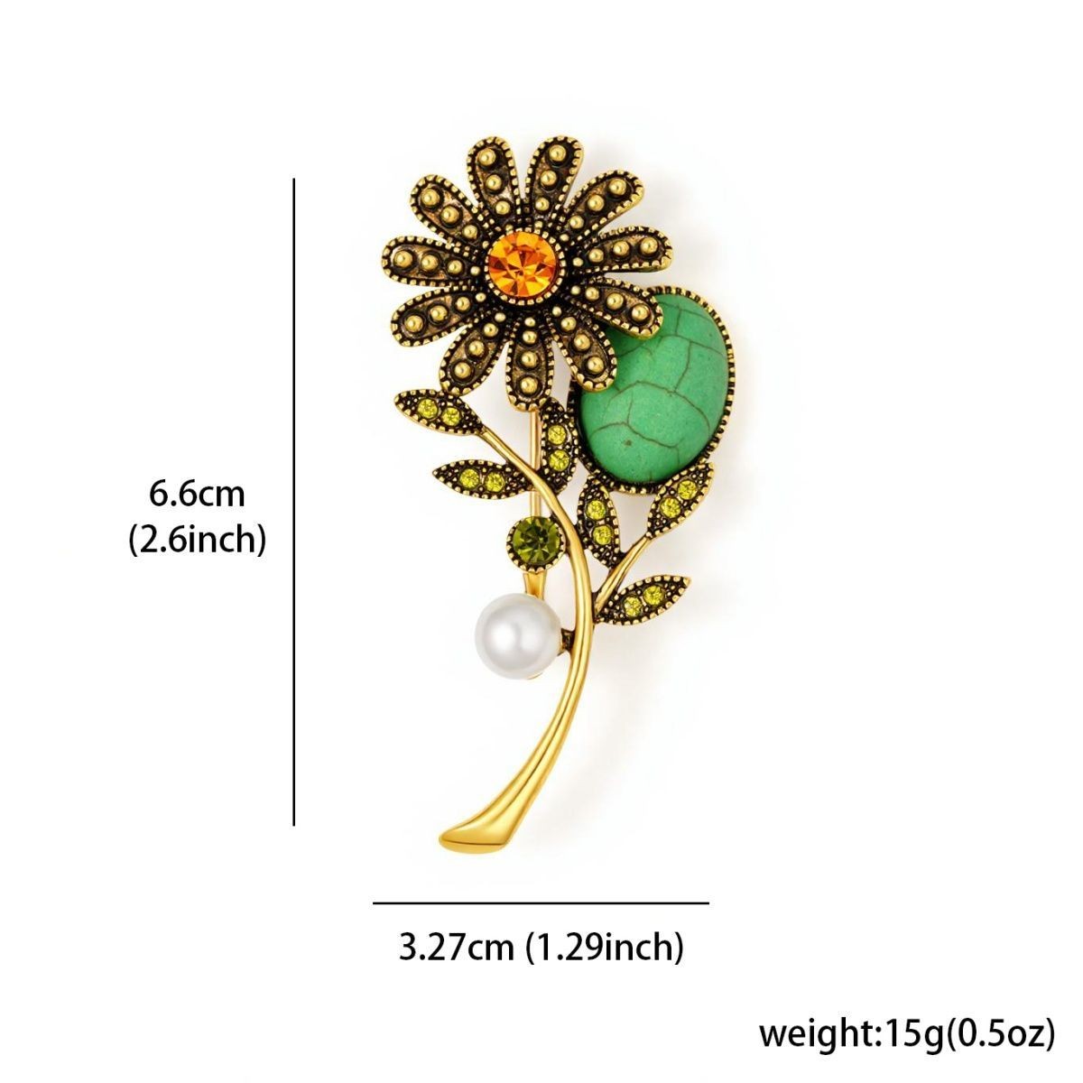New Ethnic Brooch Women Alloy Rhinestone Flower Pin Clothing Bag