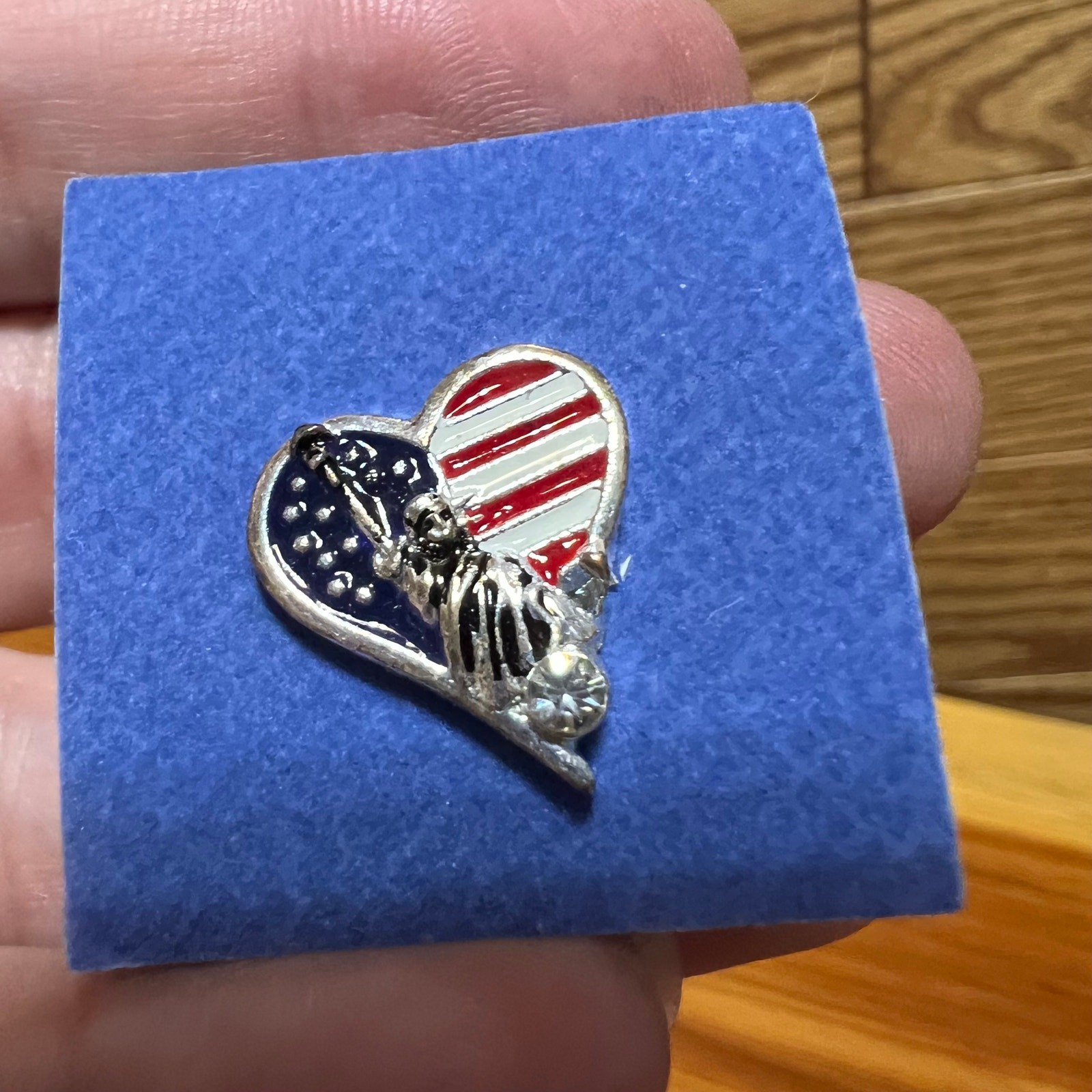 Vintage NOS Brooch Lapel Pins Avon Heart USA Flag Statue Liberty & USA Flag Pin