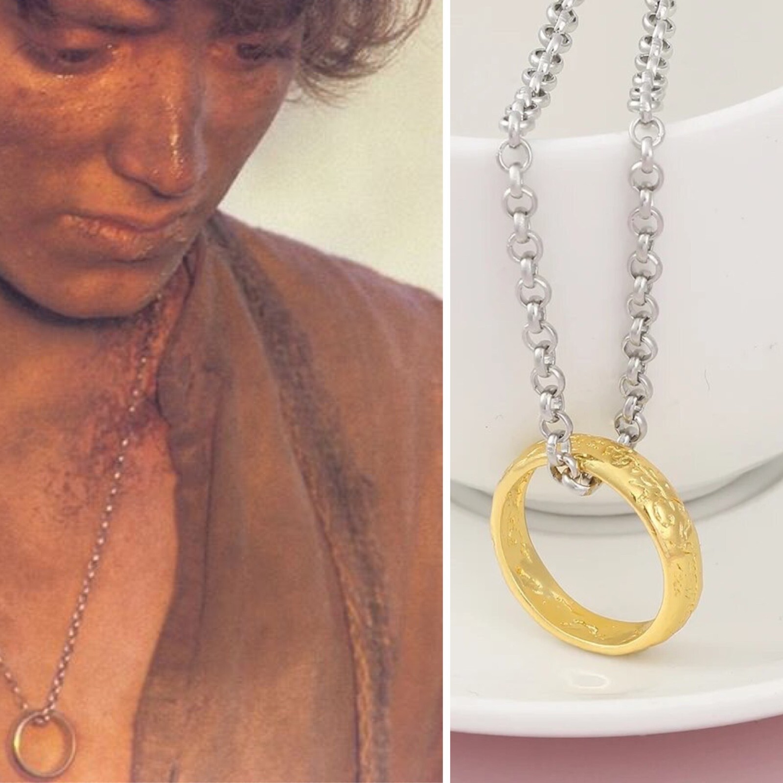 The One Ring w/Silver Necklace Premium Cosplay/Costume Inspired by Lord of Rings
