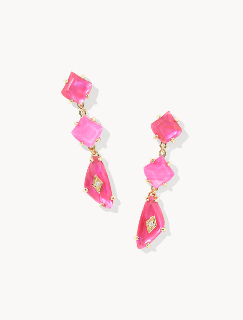 *Kendra Scott* Bianca Gold Linear Earrings in “Pink Mix” – NEW! – FAST SHIP!