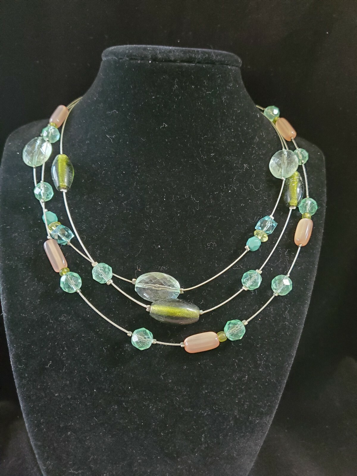 Lia Sophia Three-Strand Beaded Necklace