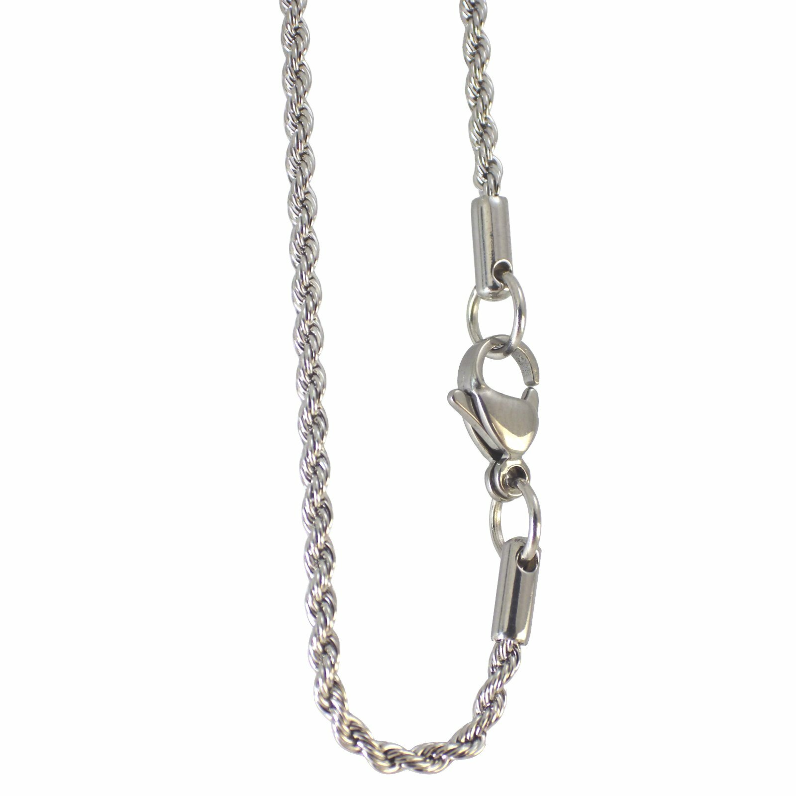Rope Chain Necklace Surgical Stainless Steel 18-30 inch 5mm Hypoallergenic