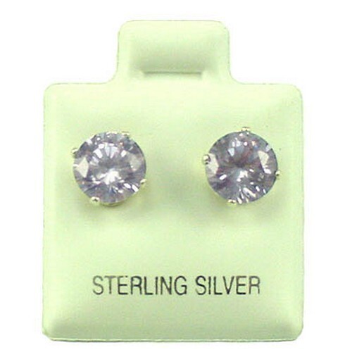 Sterling Silver – 7mm Round Alexandrite Color CZ Stud Earrings (SE210)