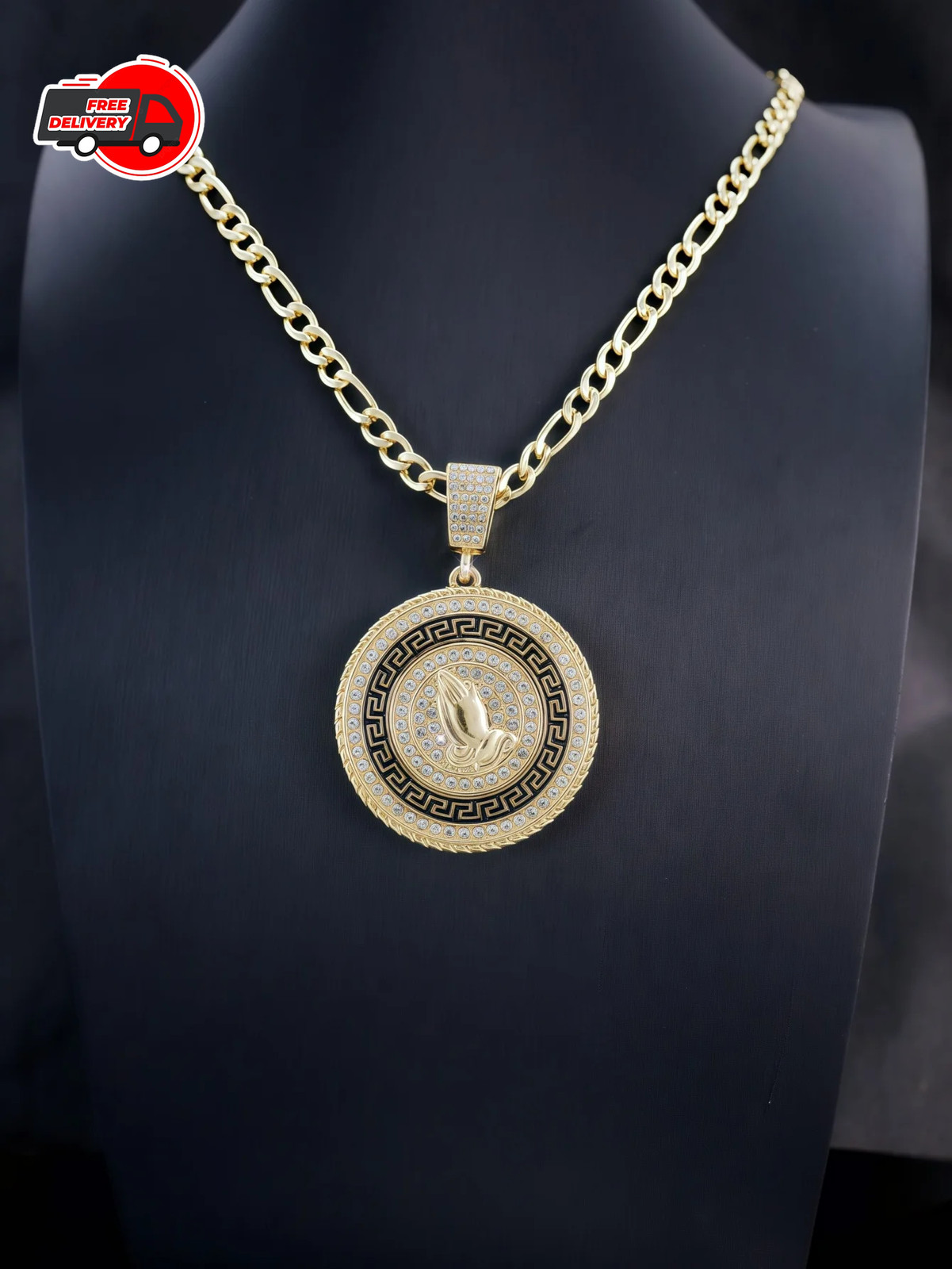 Gold Roulette Spinning Center /Casino Poker Cards Pendant Necklace Cuban Chain