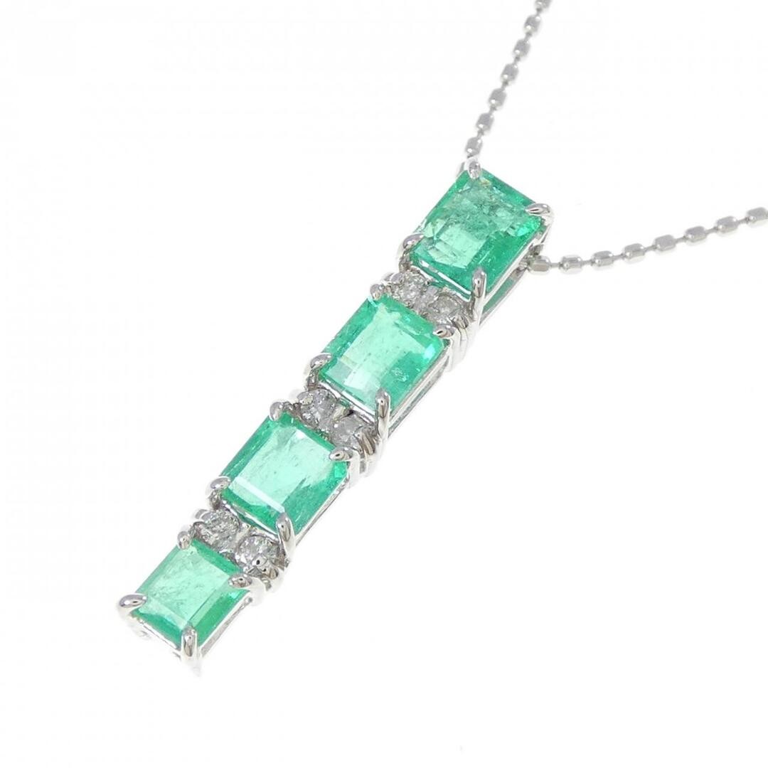 K18WG emerald necklace 0.93CT