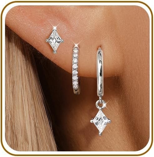 Juego de aretes de aro de oro para mujer, delicados aretes de oro de 14 quilates