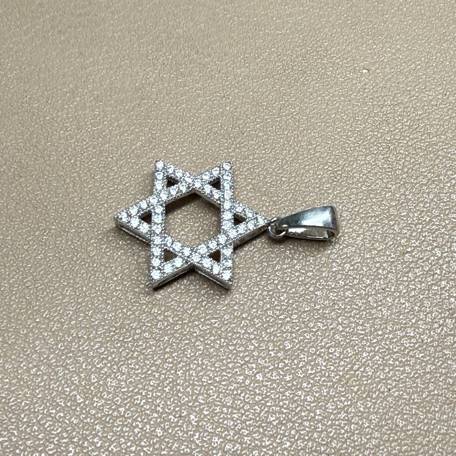 925 Sterling Silver Classic Jewish Star of David CZ Pendant 2.9mm Bail