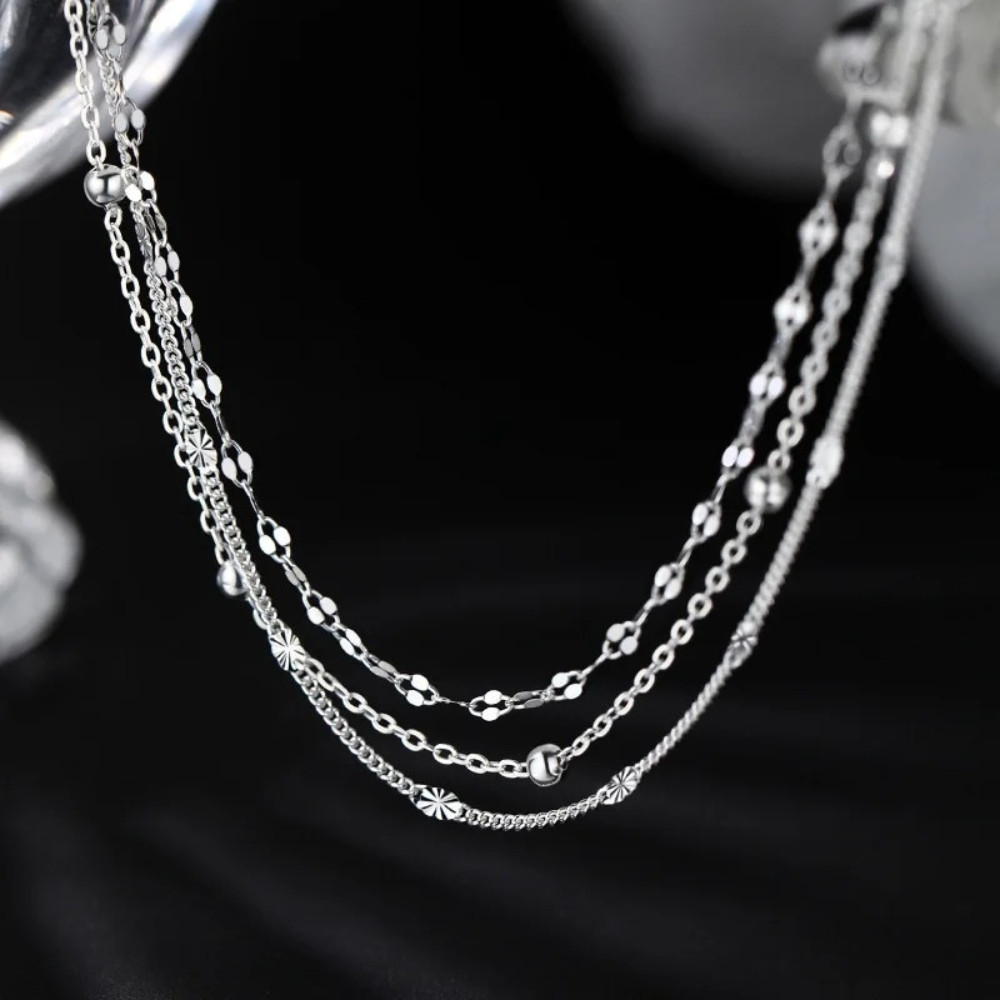 925 Sterling Silver Multi-Layer Beads Bracelet for Women | Adjustable Luxury