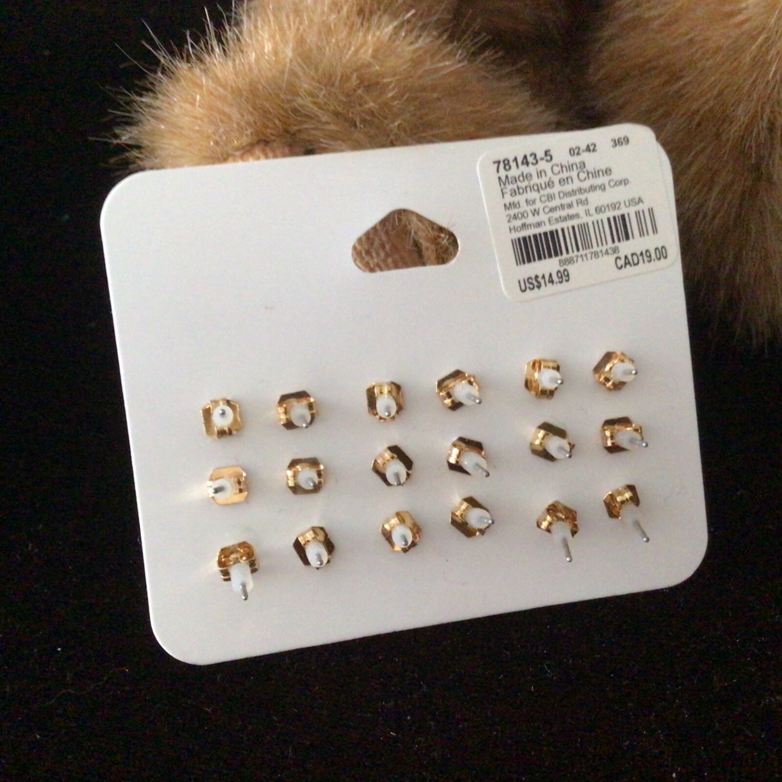 Claire’s set of 9 Girls Mixed Metal Heart ball Stud & Hoop Earring Set