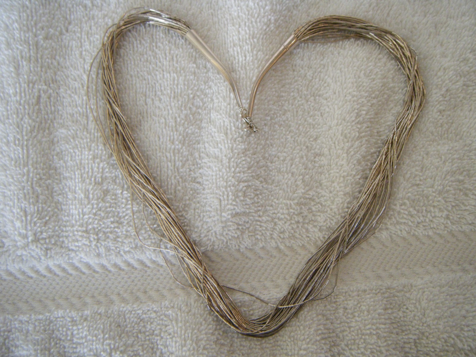 😊 STERLING SILVER LIQUID SILVER 30-STRAND NECKLACE 30 G 19″ LONG ST135 3PT8