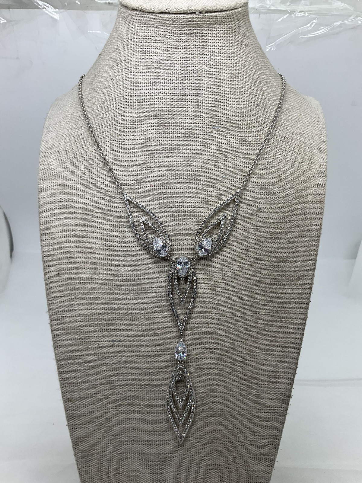 NTW Vince Camuto Crystal Embellished Silvertone Necklace