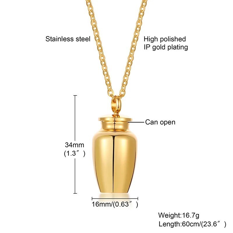 Ladies luxury Necklace Pendant for Ashes Cremation Jewelry for women