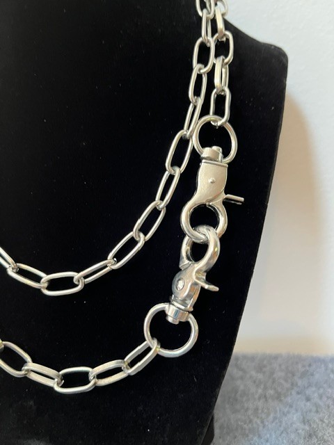 Hot Topic Jewelry Chain Necklaces Pair Silver Color Wallet Chain