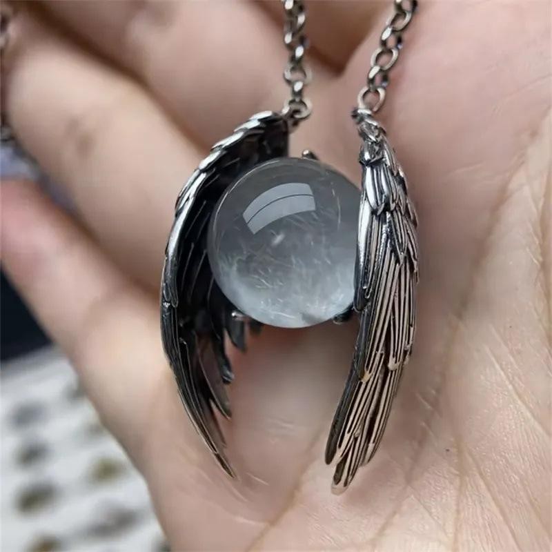 Ghost Wing Crystal Retro Necklace Vintage Pendant Unique Personalized Jewelry
