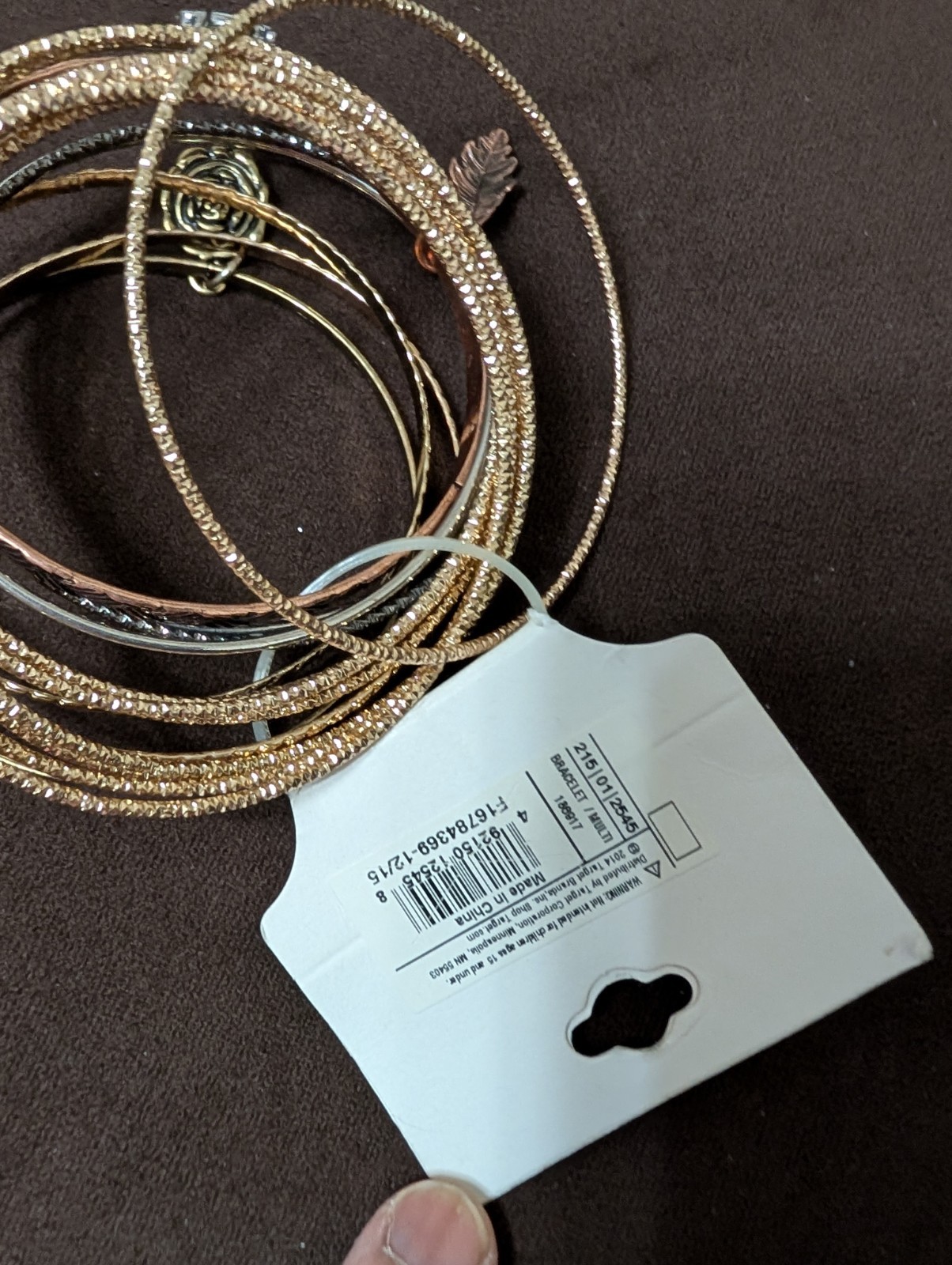 Stackable Bangle Bracelet Set 15pc Multicolor Mixed Metal Tones Slip-On