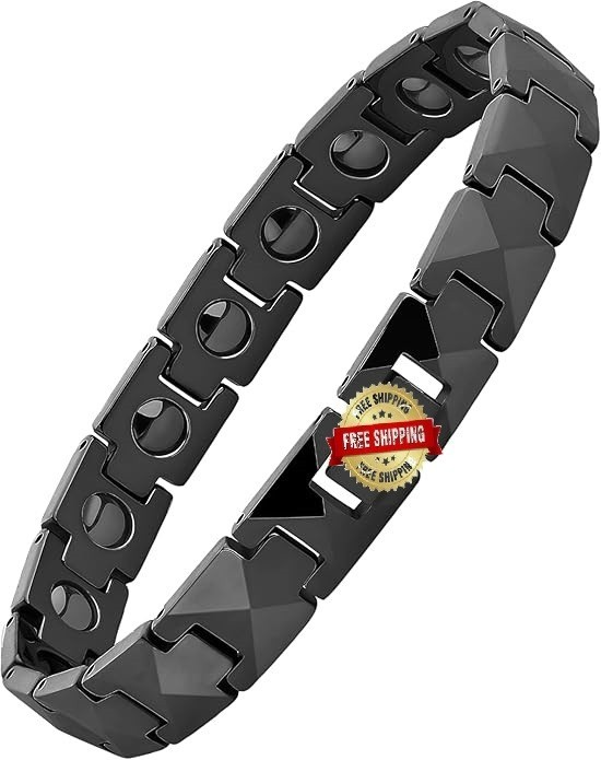 Pulsera magnética para hombre y mujer de 4000 Gauss – Negra