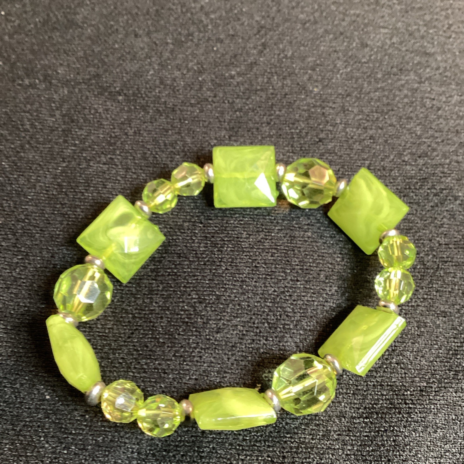 Blue and Green Chunky Bead Lobster Clasp Necklace w/ Two Bracelet Set