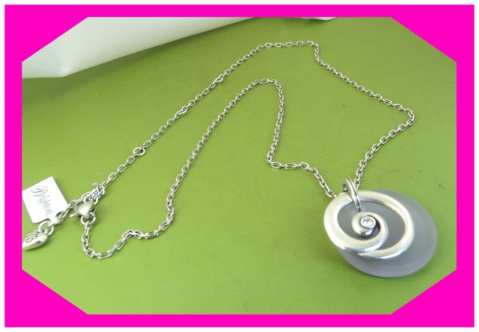 BRIGHTON CONTEMPO GLASS CANDY PURPLE Silver Reversible NECKLACE NWtag $68 60%