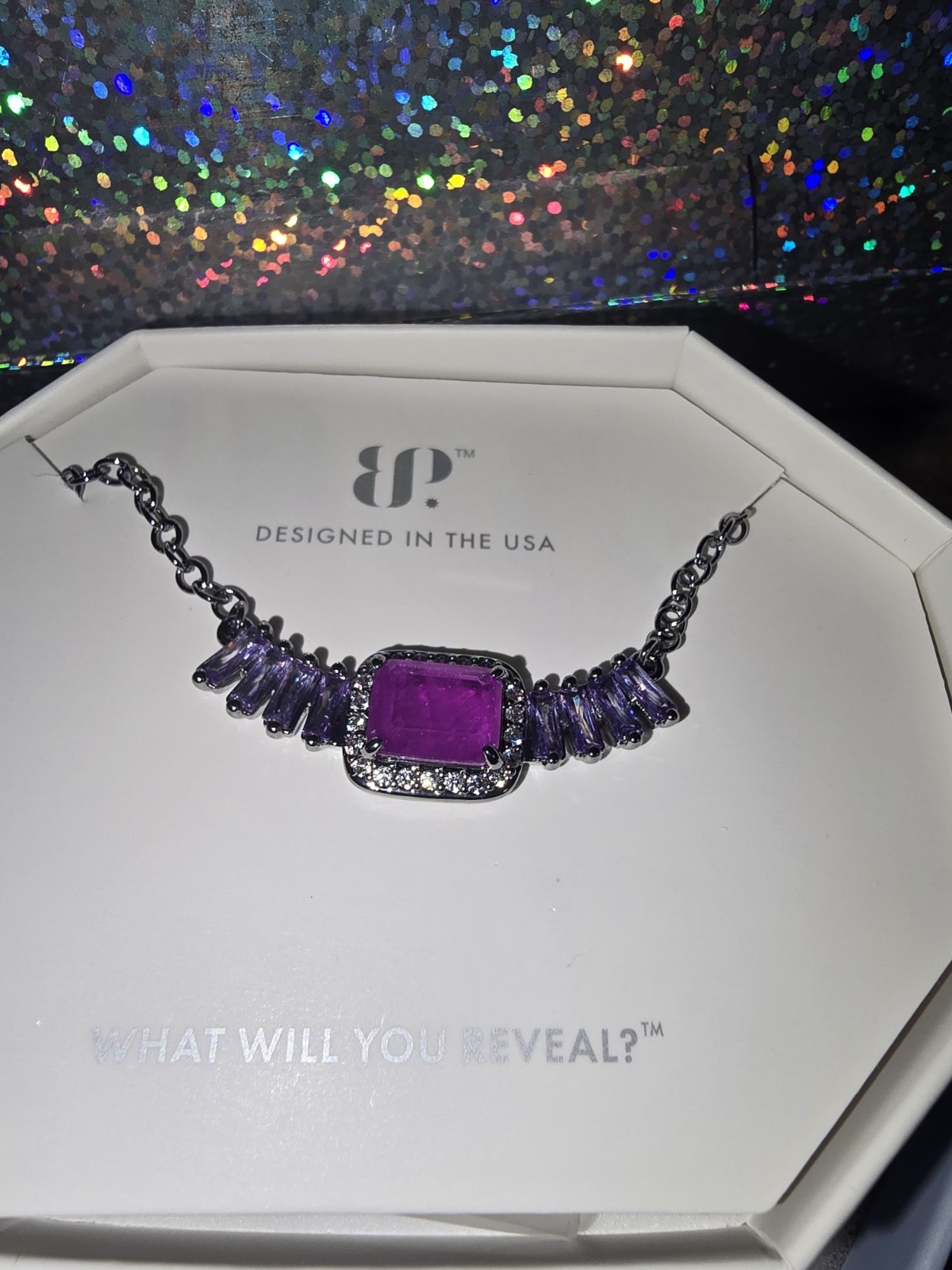 Bomb Party NK56687 Pale Dreams On The Horizon Necklace Purple Flourite
