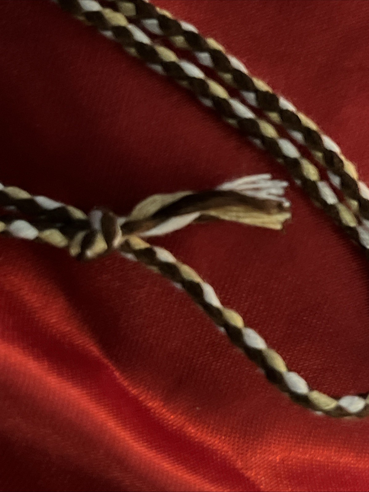 NEW BOHO BRAID THREAD FRIENDSHIP BRACELET ADJUSTABLE KNOT TAN BROWN WHITE NIP