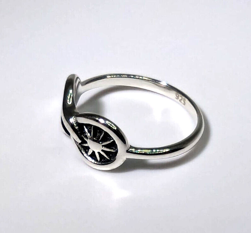 Infinity Snake Moon Sun 925 Sterling Silver Ring Available in Size 5 to 10 NEW