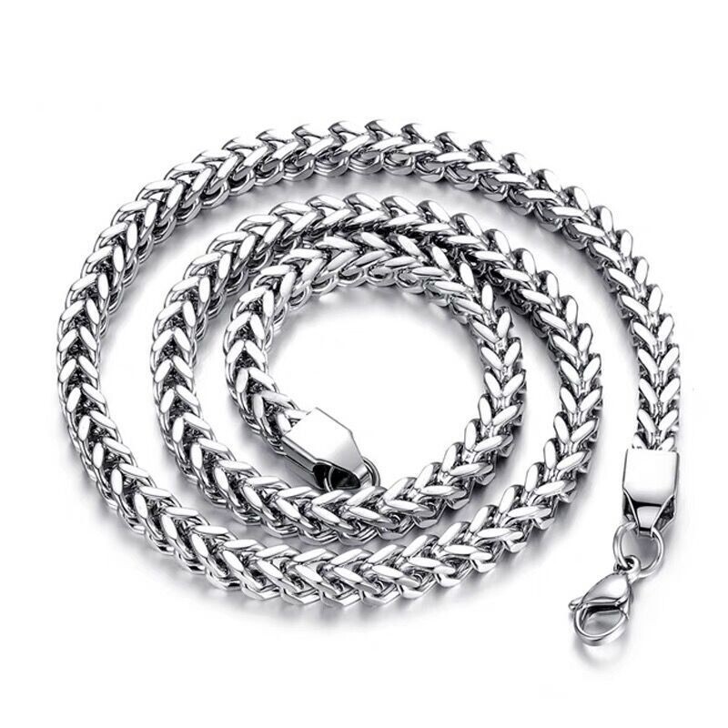 2.5-8mm Man Woman Stainless Steel Wheat Braided Foxtail Franco Chain Link Jewelr