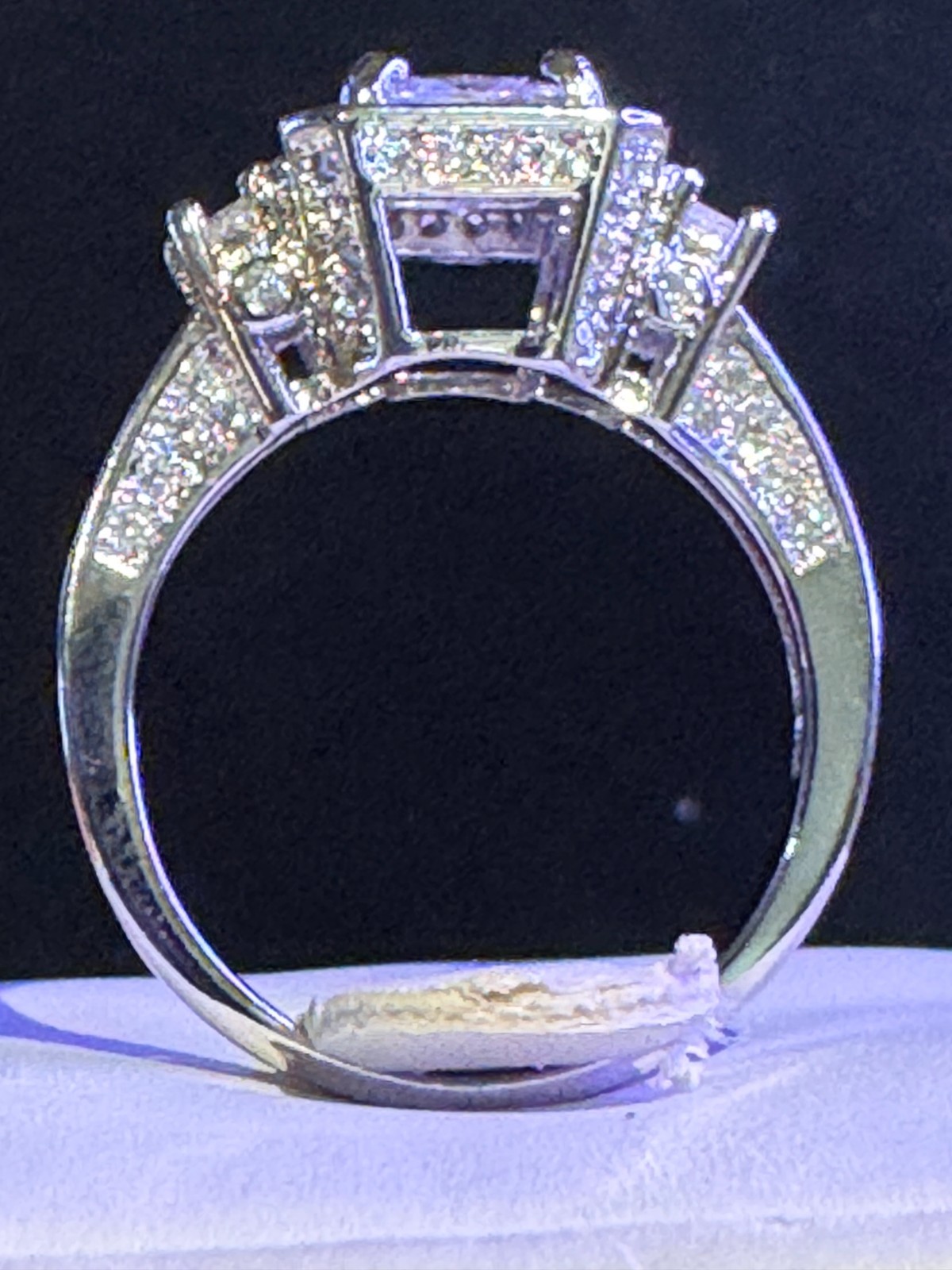 Vintage Style Princess Cut Halo Ring Size 7 Free Shipping