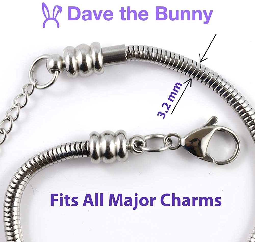 Great Britain England Country Map Snake Chain Charm Bracelet