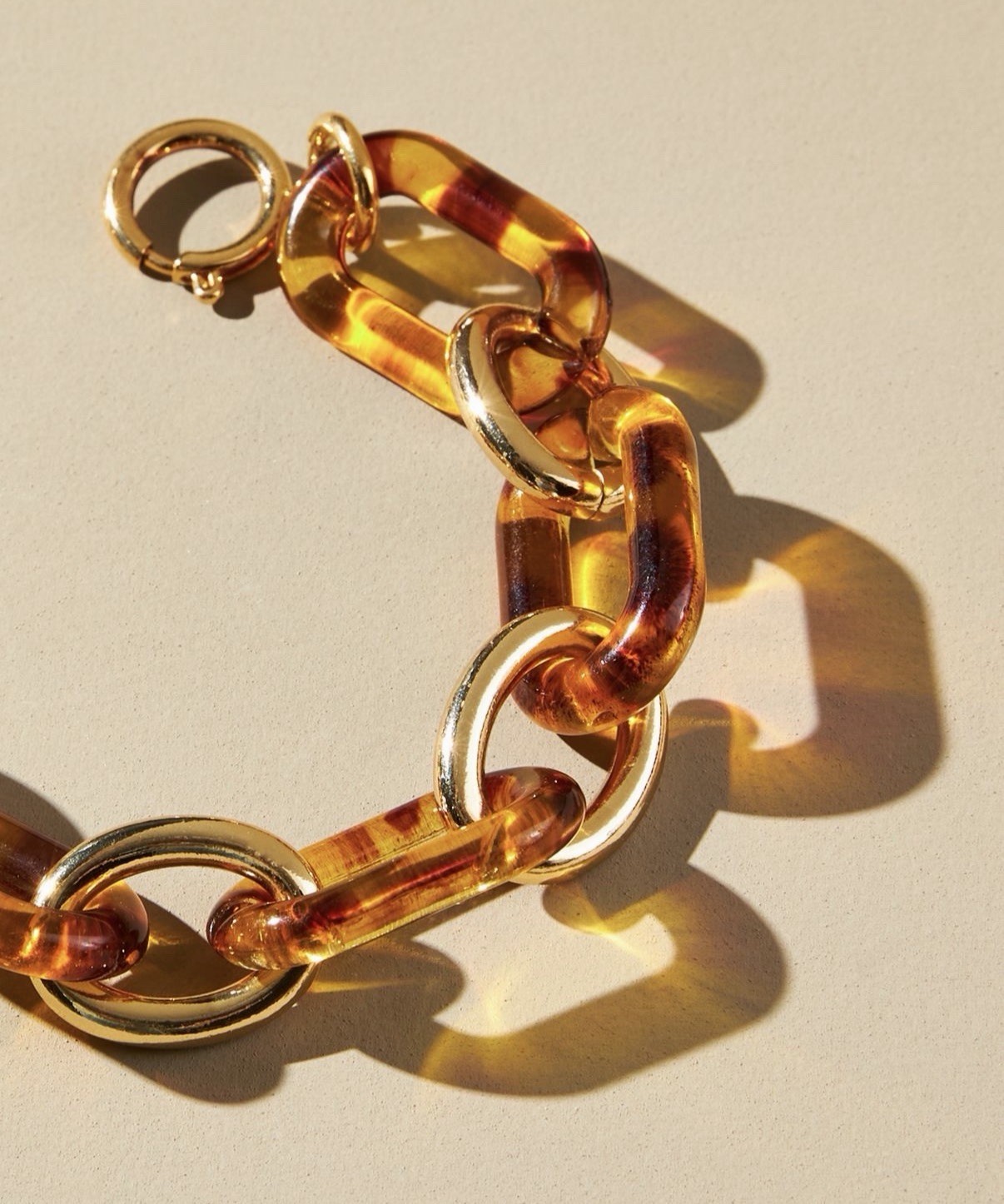 Anthropologie – Serefina Sunset Resin Oval Link Wrap Bracelet (7in)