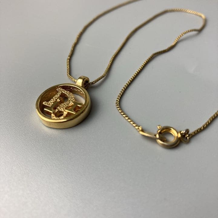Christian Dior Logo Necklace Vintage 19.7in Chain, Gold-tone
