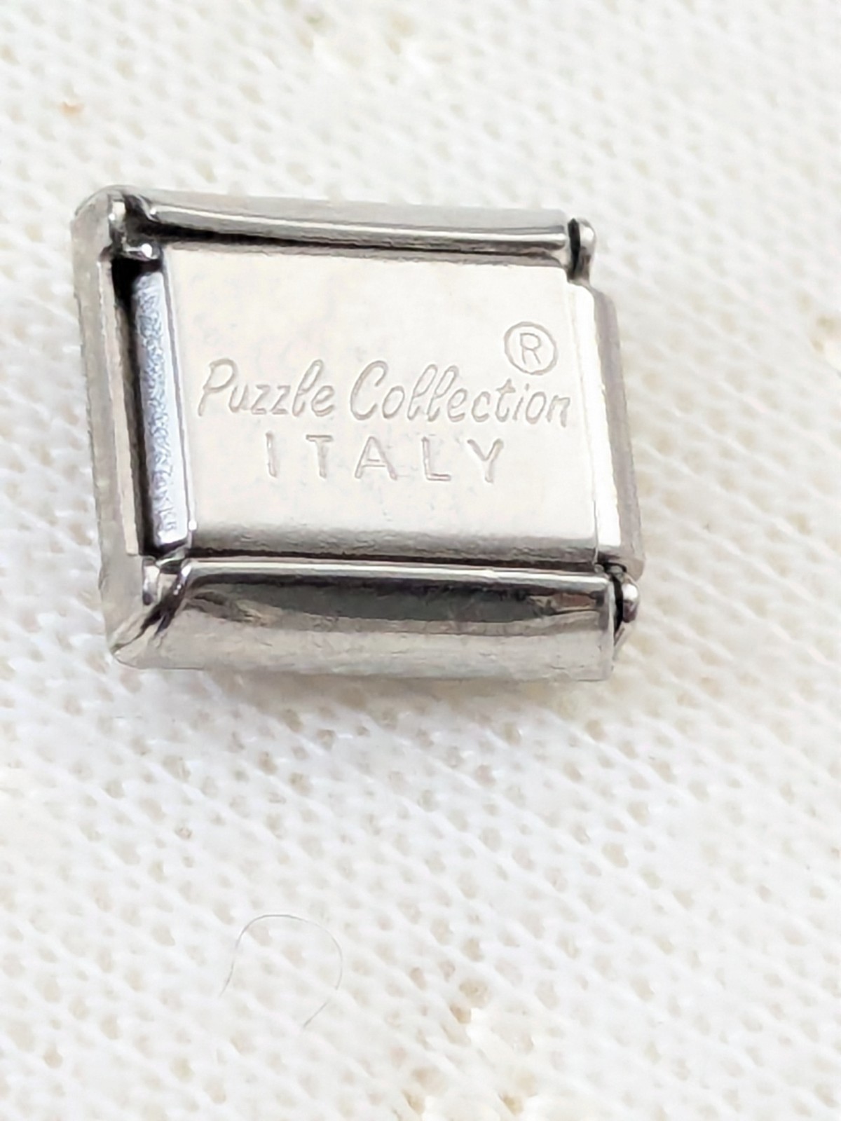 Authentic Puzzle Italian Charm Word Link “Marry Me” Stainless & 18k Gold Z28