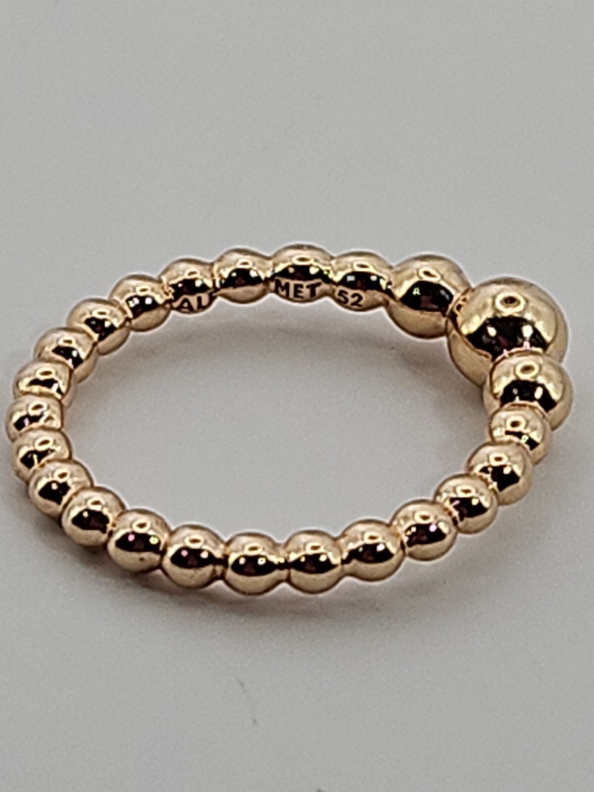 Authentic Pandora Rose-Gold Plated String of Beads Ring #187536 Sz. 6.0 US/52 EU